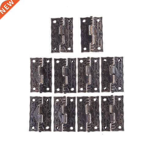 10pcs Cabinet Door Butt Hinges Mini Drawer Bronze Decorativ