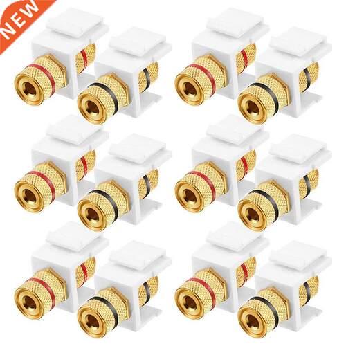 12 Pieces Banana Jack Binding Post Keystone Jack Insert, Bla
