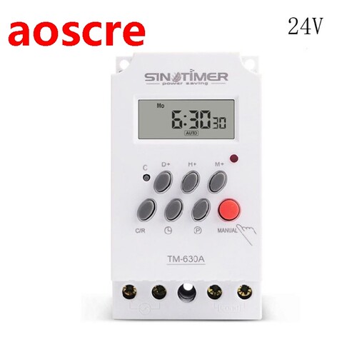 Mini Timer Switch Time Relay 12/24/220V DC Input 7 Days Prog