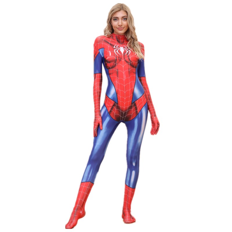 Women's Latest Red and Blue Spiderman Superhero Party Cospla
