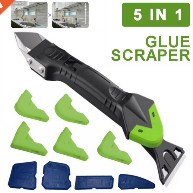 5-in-1 Glass Glue Silicone Angle Scraper Kit Window Squeegee