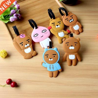 New Cartoon PVC Suitcase Luggage Tags Travel Card Sets Silic