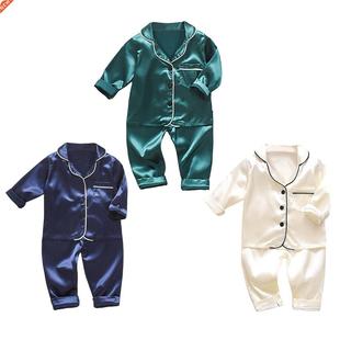 Children's pajamas set Toddler Boys Girls Ice silk satin