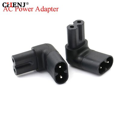 1Pc IEC 20 2-Pin C7 Female To C8 Male Right Angled AC Power