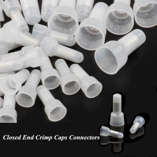 100Pcs Closed End Crimp Caps Electrical Wire Cable Terminals