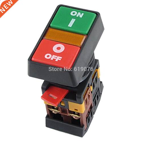 1PCS ON OFF START STOP Push Button w Light Indicator Momenta