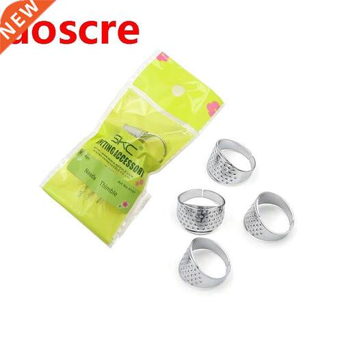 4pcs Sewing Thimbles djustble Size Ring Thimble Sewing Qui