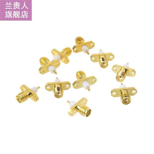 10pcs SMA Female 2-hole Flange PTFE Solder Panel Mount Adapt