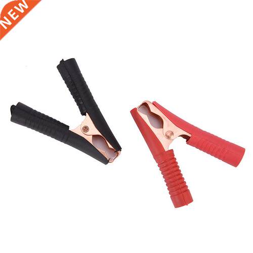 2PCS (1black+1red) 100A Car Alligator Clips Clamps Crocodile