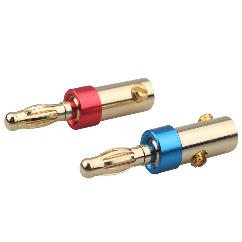20Pcs Copper Audio Adapter Gold Plated Banana Plug Solder-fr