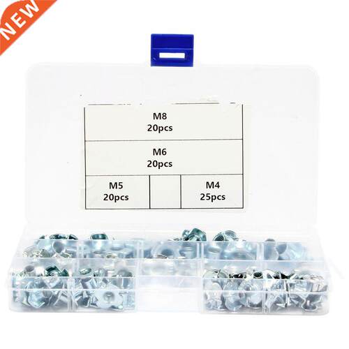 85Pcs T Nuts Rivet Four Claws Galvanized T-Nut Set Tee Nut F