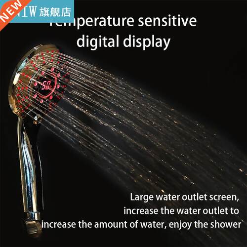 Recableght LED Digital Shower Head Handheld Spa Shower Head