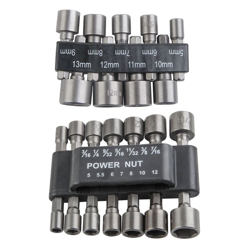 9 Pcs/14 Pcs Hexagonal Nut Driver Drill Bit Socket Screwdriv