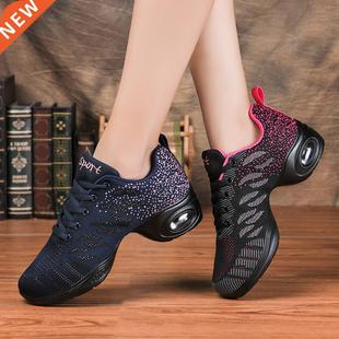 2022 Sneakers Dance Shoes For Women Flying Woven Mesh Comfor