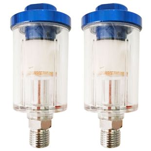 1/4 Blue Spray Gun Line Mini Filter Water Trap Clear Paintin