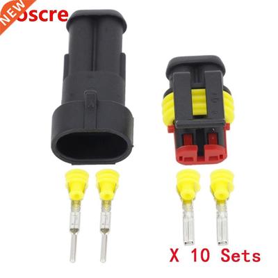 10 Sets 2 Pin AMP 1.5 Connector DJ7021-1.5 Waterproof Electr