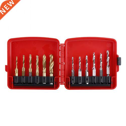 12pcs M3-M10 Hex Shank Ttanum Plated HSS Screw Thread Metr