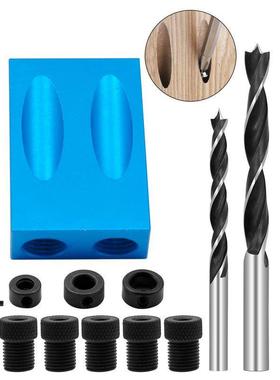 15 degree Woodworking Pocket Hole Jig Replaceable 6/8/10mm D