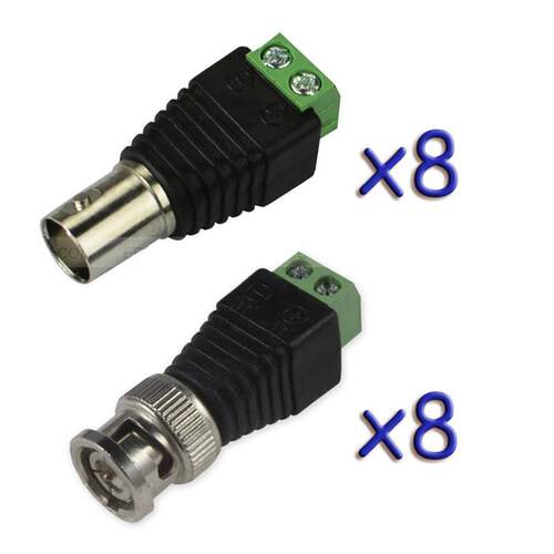 8 Pairs Coax CAT5 To BNC Male&Female Plug Video Balun Co