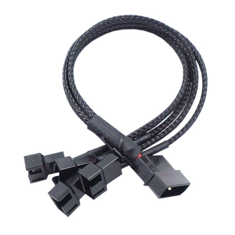 24AWG 4pin IDE Molex to 4-Port 3Pin/4Pin Cooler Cooling Fan