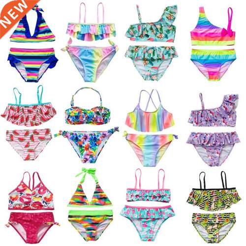 New 2022 Children's Swimwear Two Piece Flamingo Swimsuit