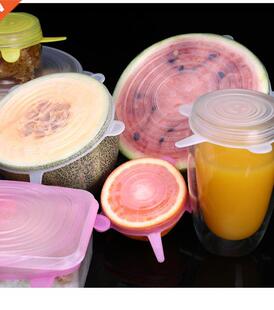 6 Pcs/Set Food Slcone Cover Cap Unversal Slcone Lds Fo
