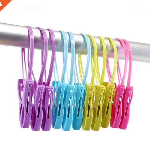 12Pcs Mixed Cor Plastic Clothes Pegs Storage Clip Portable