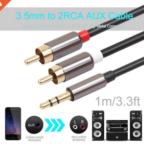 3.5mm Stereo to 2RCA Cable 3.5mm Male Jack to 2 RCA Audio Y