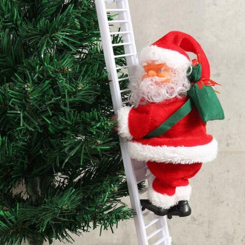 Christmas Santa Claus Electric Climb Ladder Hanging Decorati