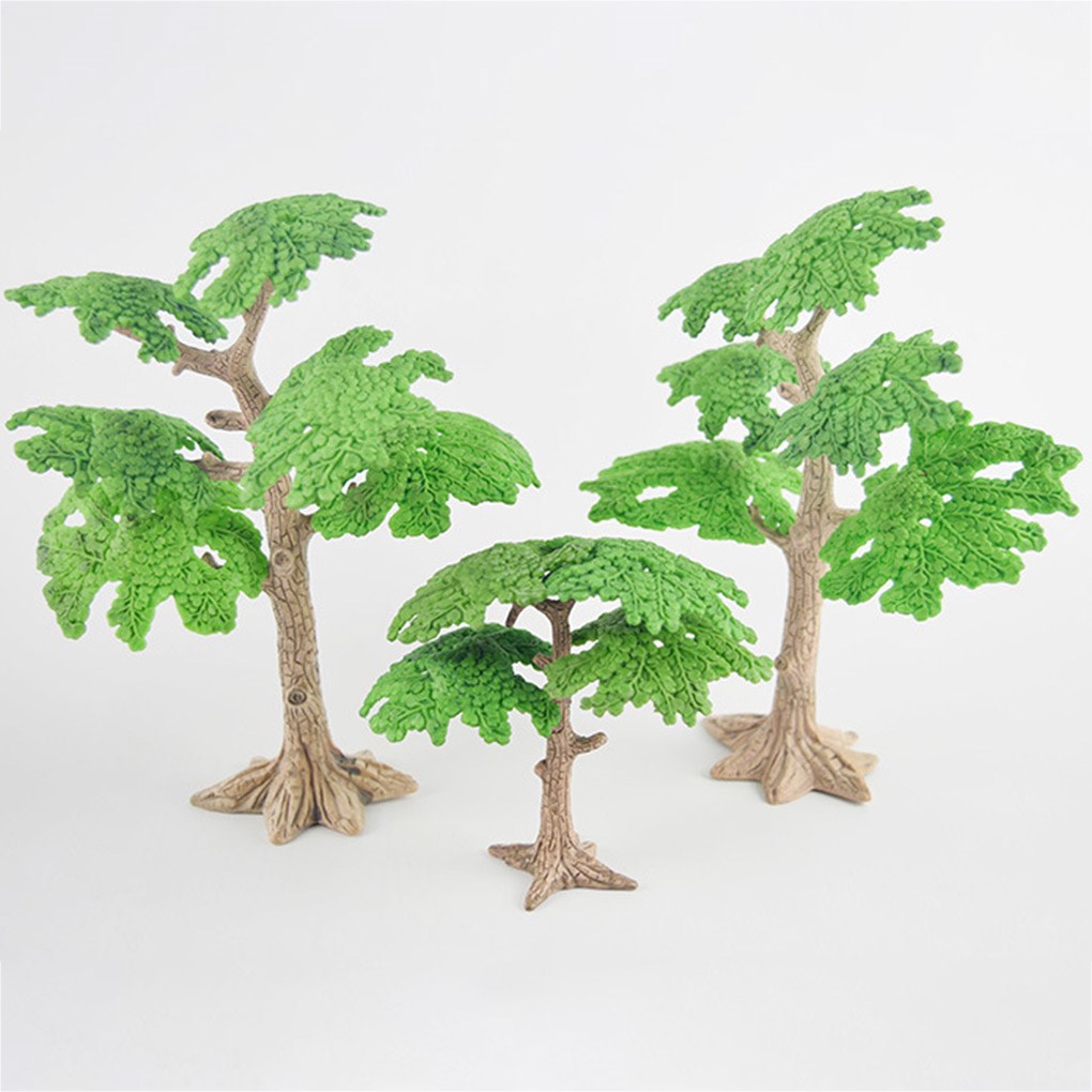 2 Pieces Miniature Fairy Garden Pine Trees Mini Plants Dollh