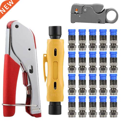 Coax Cable Crimper Coaxial Rg6 Compression Tool Kit with 20P