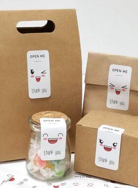 40-100pcs Thank You Decoration Rectangle Stickers Seal Label
