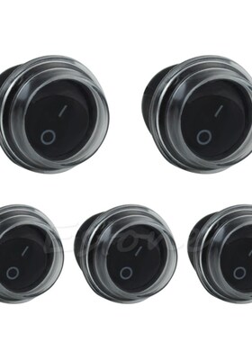 5X 2Pin 12V Round Black SPST ON-OFF Rocker Boat Switch Snap