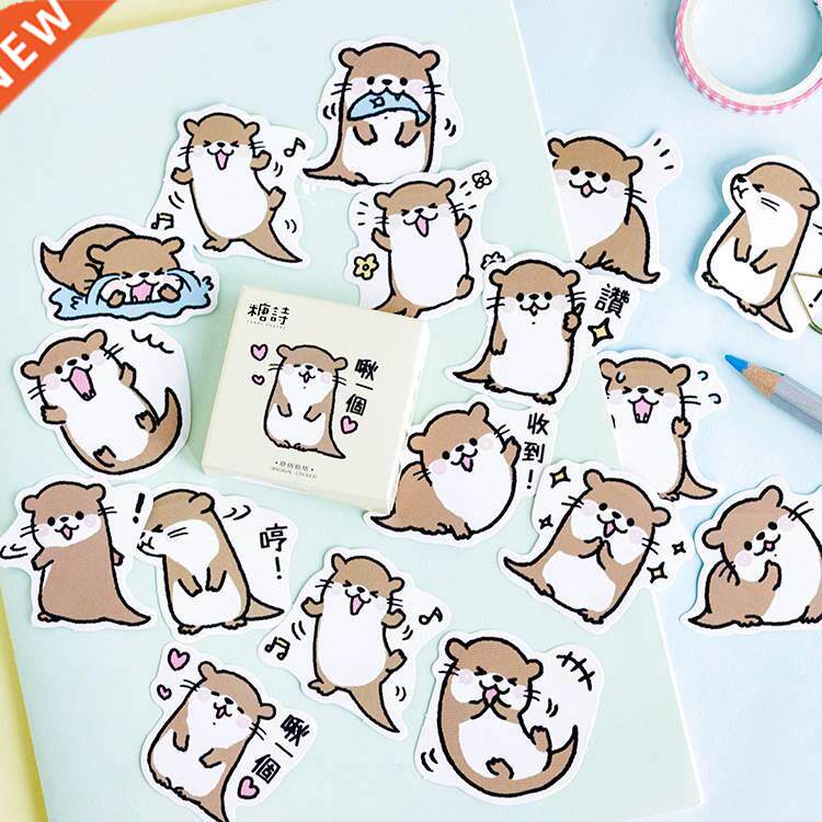mohamm cute animal otter masking stickers scrapbooking diary