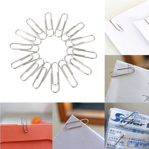 80pcs Mini Paperclips Office Simple Easy Plain Paper Clips 2