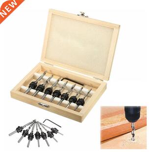 7Pcs HSS Countersink Drill it Set Tapered Adjustale Stop C