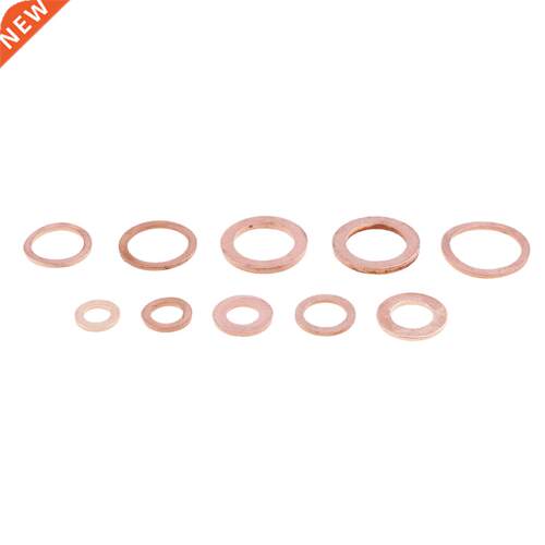 200Pcs Copper Washer Gasket Nut Bolt Set Flat Seal Sealing O