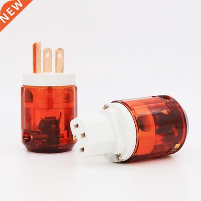 Pair P-046E Pure Red-Copper US Power Plug + C-046E IEC Conne