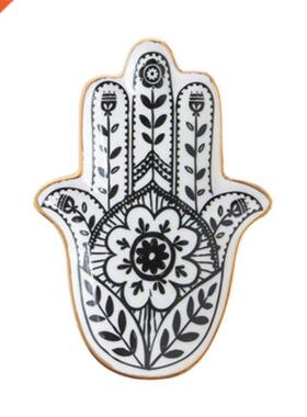Ceramic Material Small Hand Shape Trinket Dishes Rings Holde