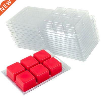 10Pcs 6 Grids DIY Craft Mould Wax Melt Molds Clear Wax Clams