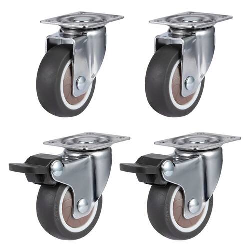 4Pack 2inch Furniture Crib Casters Cabinet Clamp with Brake