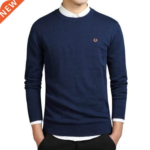 Autumn and Winter Men Knit Sweater Solid Korean Clothing Sli