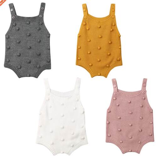 New 4Colors Baby Boys Girls Sleeveless Romper Jumpsuit Knitt