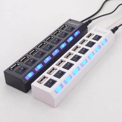 7 Ports High Speed USB 2.0 HUB With Power Switches For All C