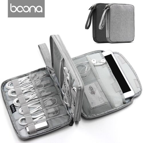Boona Canvas  phone Organizer USB Data Cable Earphone Wire