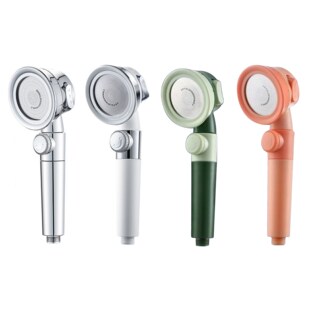 Pressure Shower Head With Switch On/Off Button Bathroom
