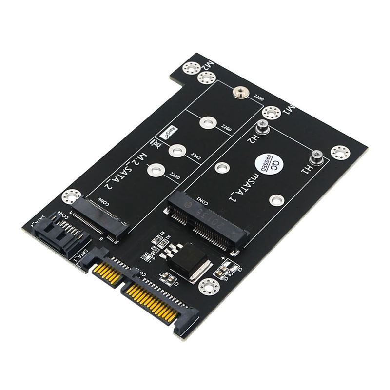 Upgre Version 2 in 1 MSATA / M.2 NGFF SSD To Dual SATA3 6G