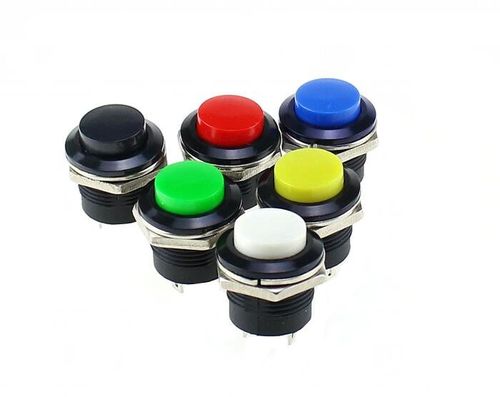 6 pcs R13-507 Momentary SPST NO Red Round Cap Push Button Sw