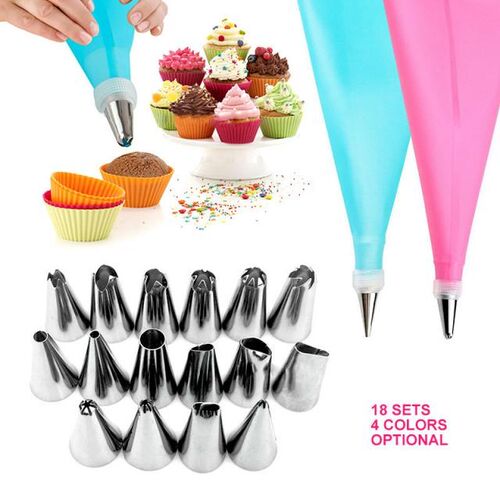 18Pcs/Set Cake Decorating Tools Cream Nozzles With Confectio