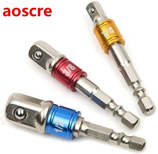3Pcs Socket Adapter Shank Hex